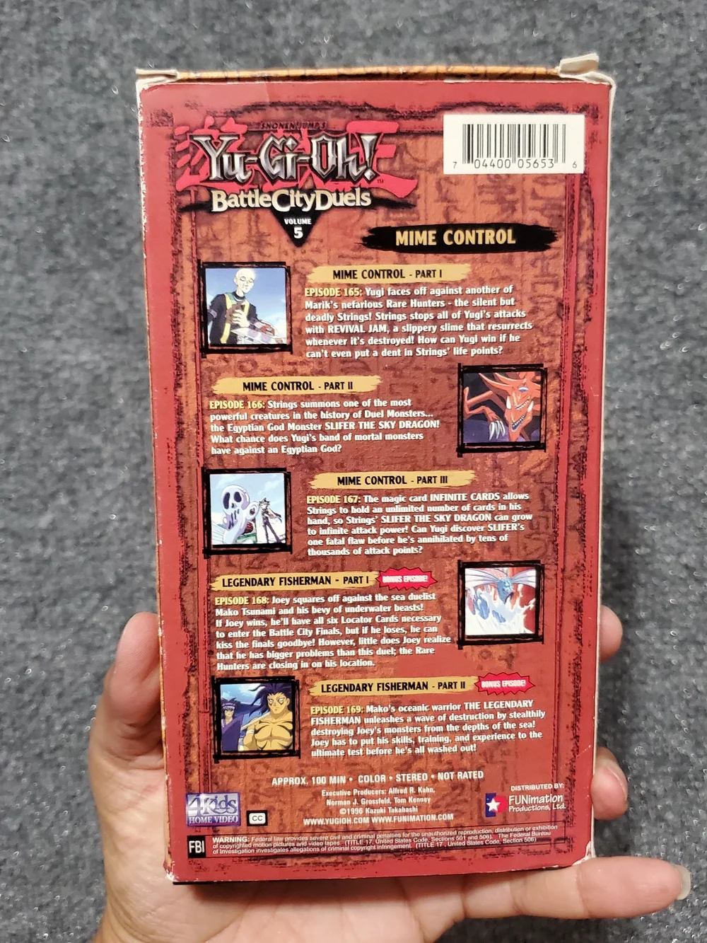 Yu-Gi-Oh: Battle City Duels - Vol. 5: Mime Control (VHS, 2004) Vintage Anime